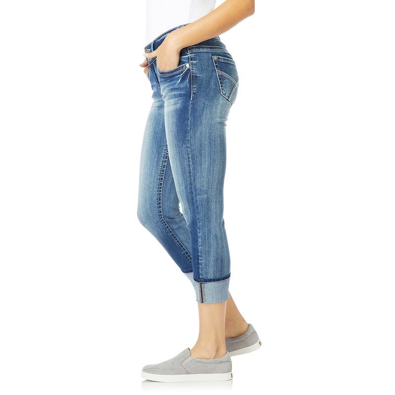 WallFlower Luscious Curvy 23.5â€ Mid-Rise Cropped Jeans for Women, Insta Stretch Denim in Petite, Midsize, Plus Size, Juniors Jeans - Jenna, 14 Plus - Image 2